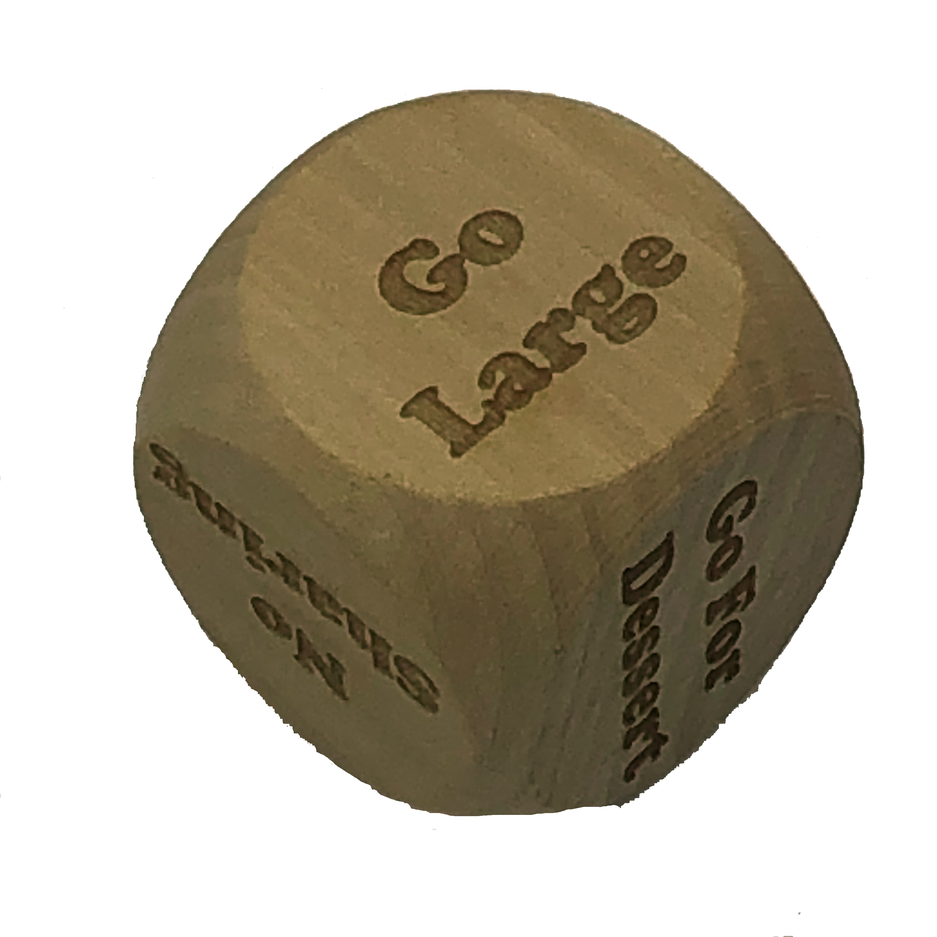 Wooden decision dice - cuisine, options, drinks