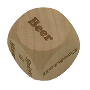 Wooden decision dice - cuisine, options, drinks