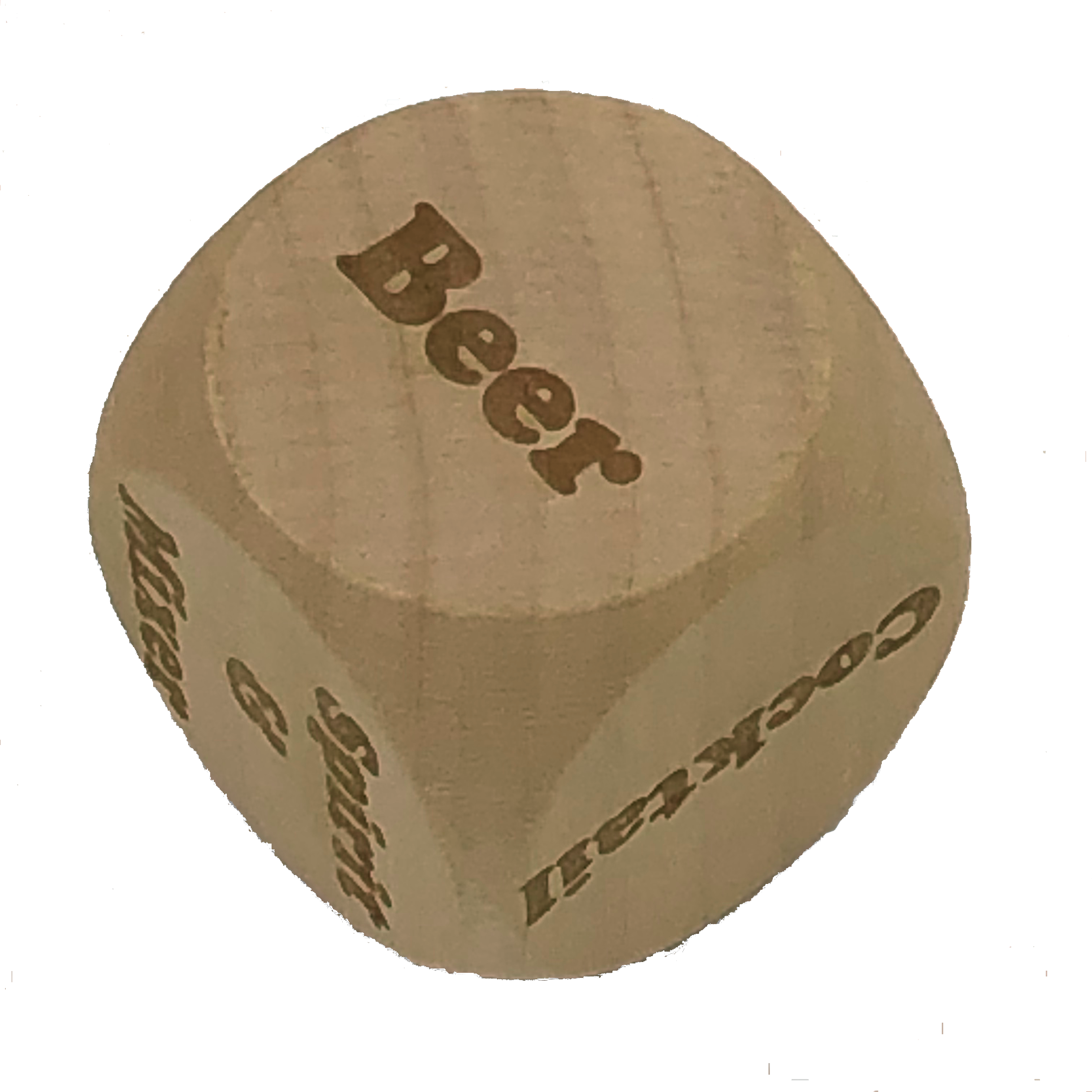 Wooden decision dice - cuisine, options, drinks