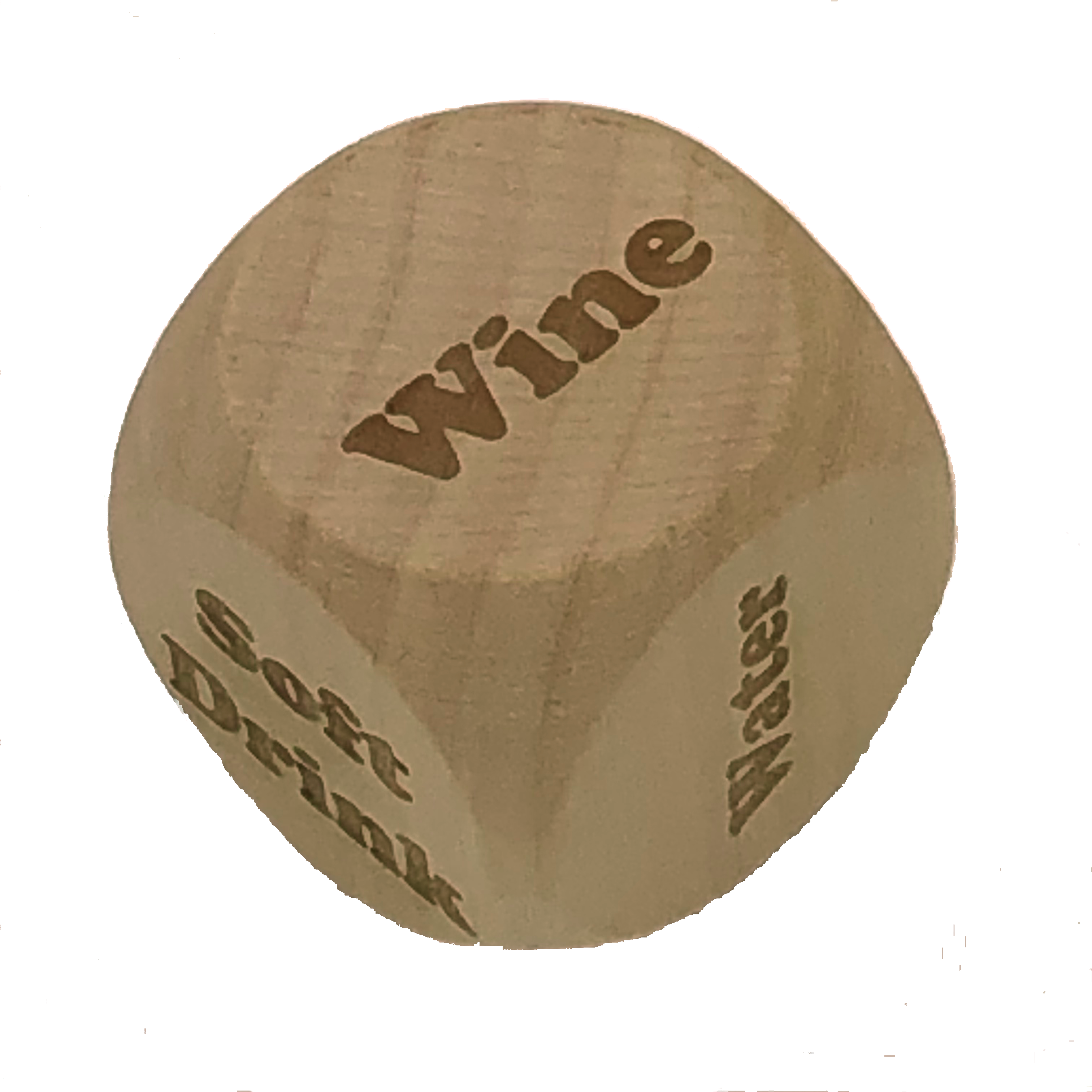 Wooden decision dice - cuisine, options, drinks