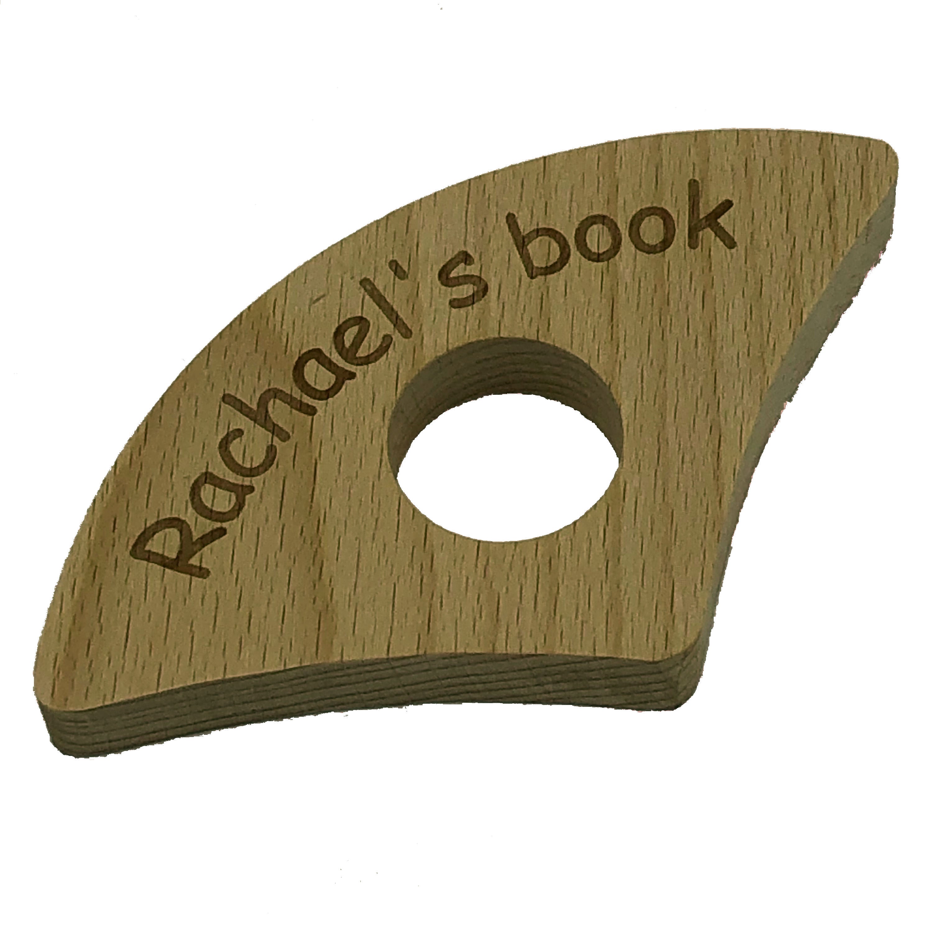 Personalised wooden book holder