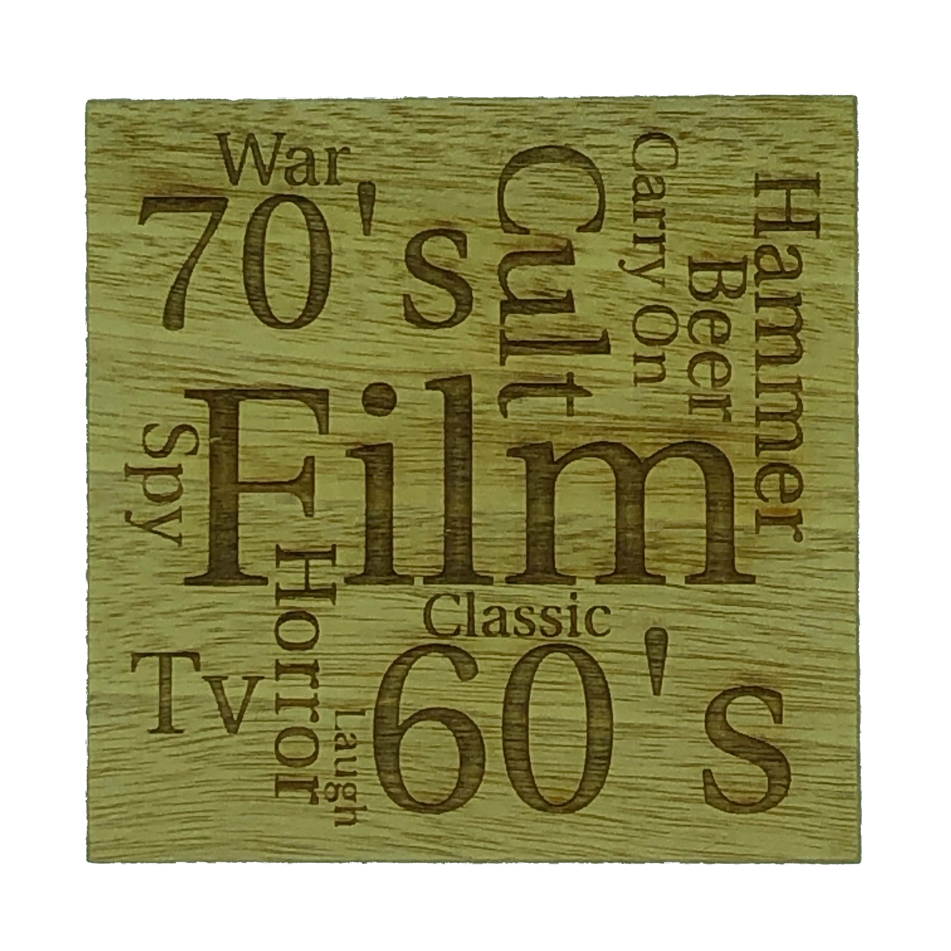 Personalised word map coaster