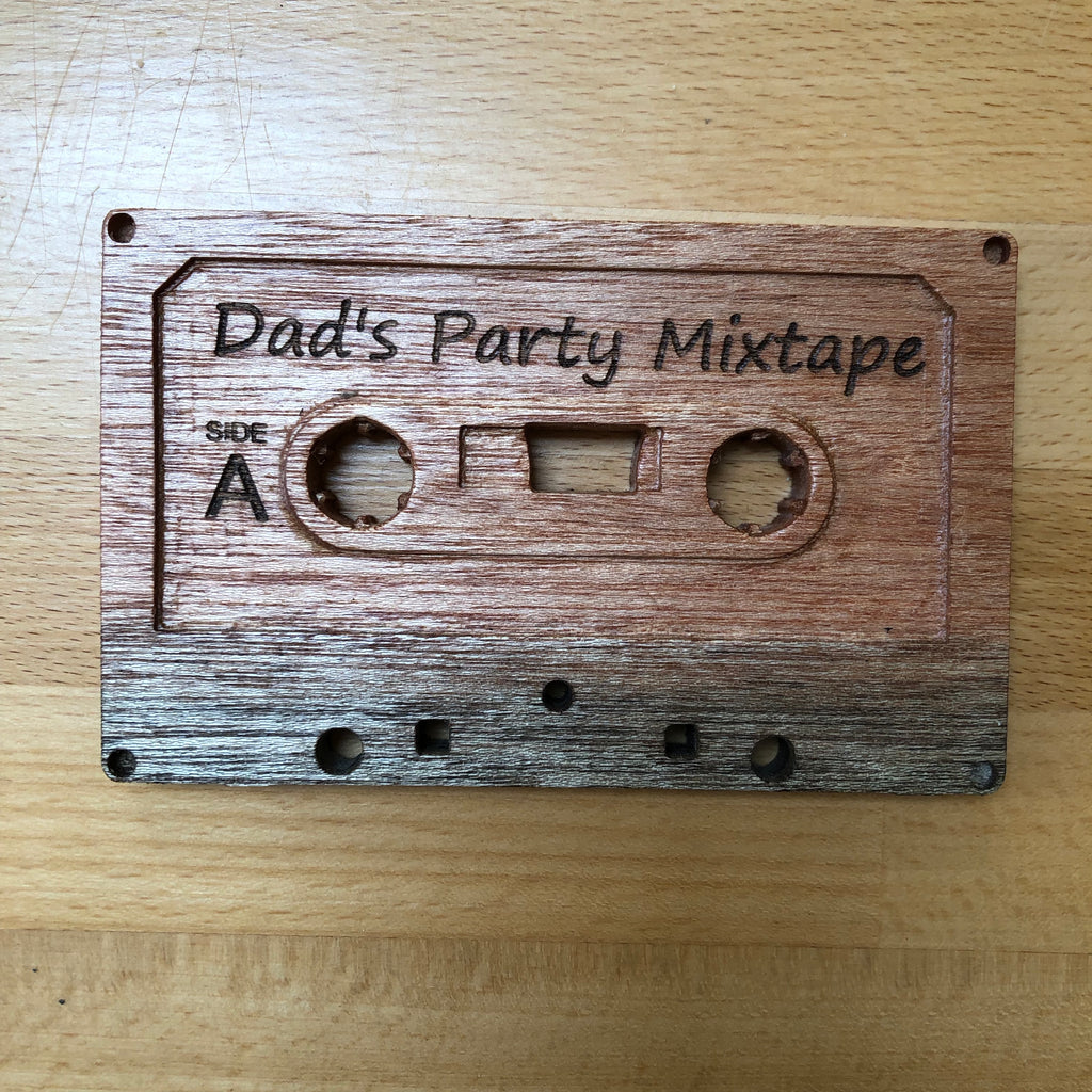 Fun personalised wooden cassette tape - coaster or ornament