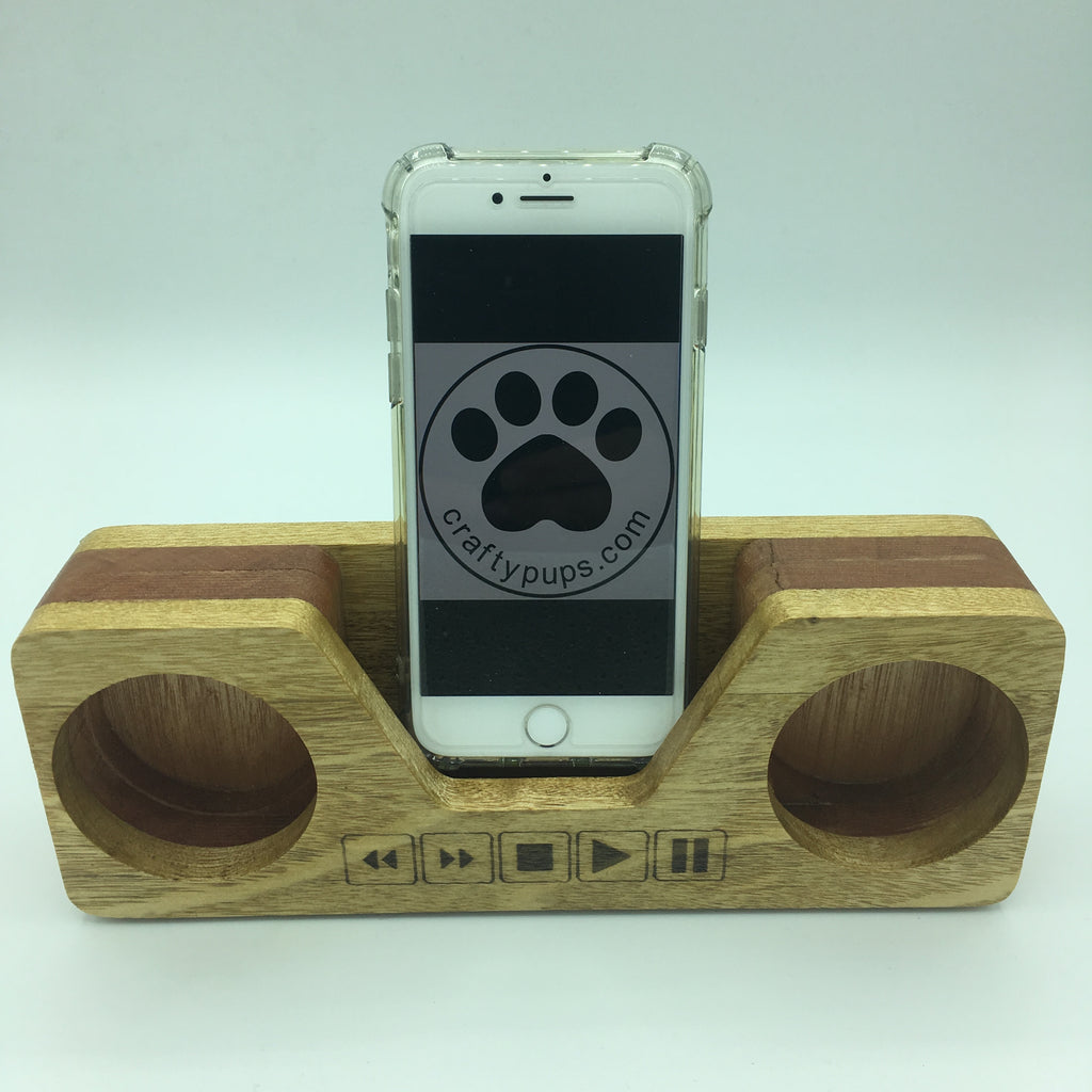 Eye-catching wooden mobile phone stand and passive speaker