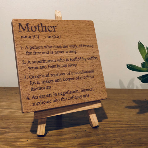 Wooden coaster - family - definition - mother