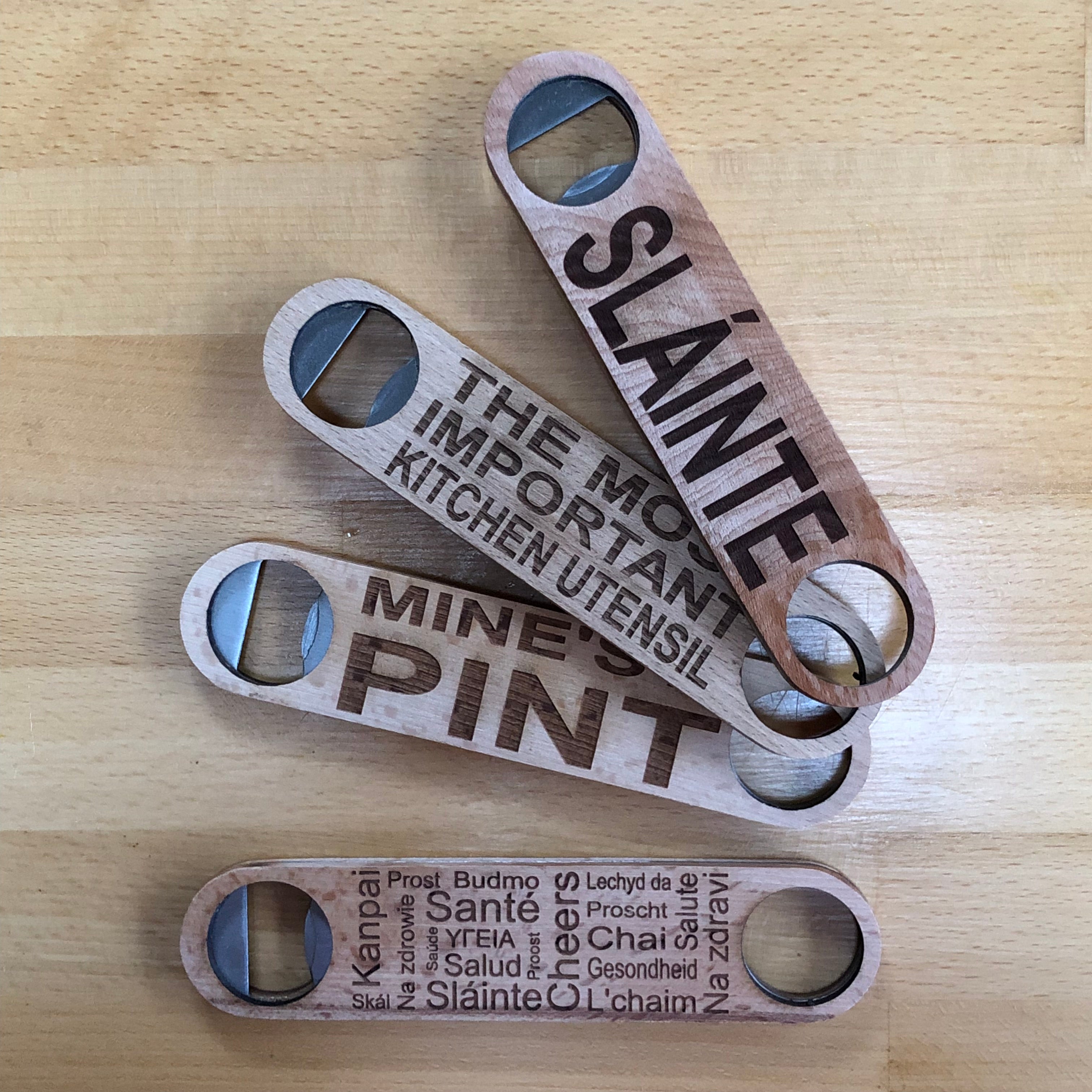 Wooden bottle opener collection