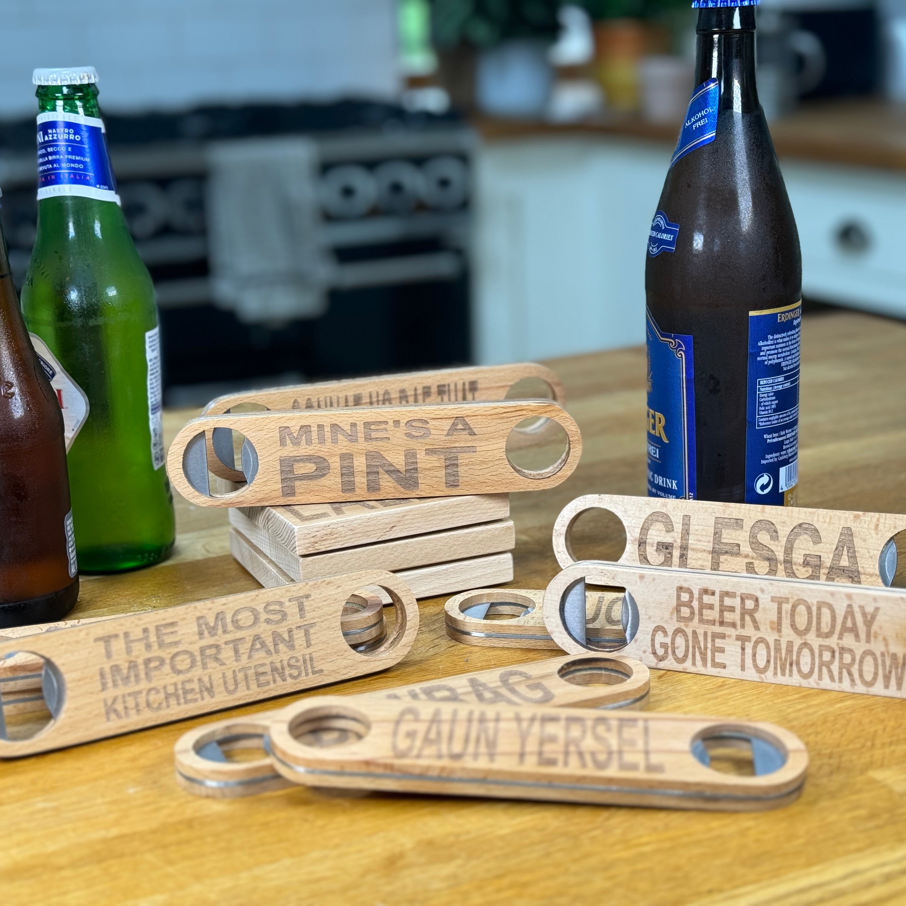 Wooden bottle opener collection