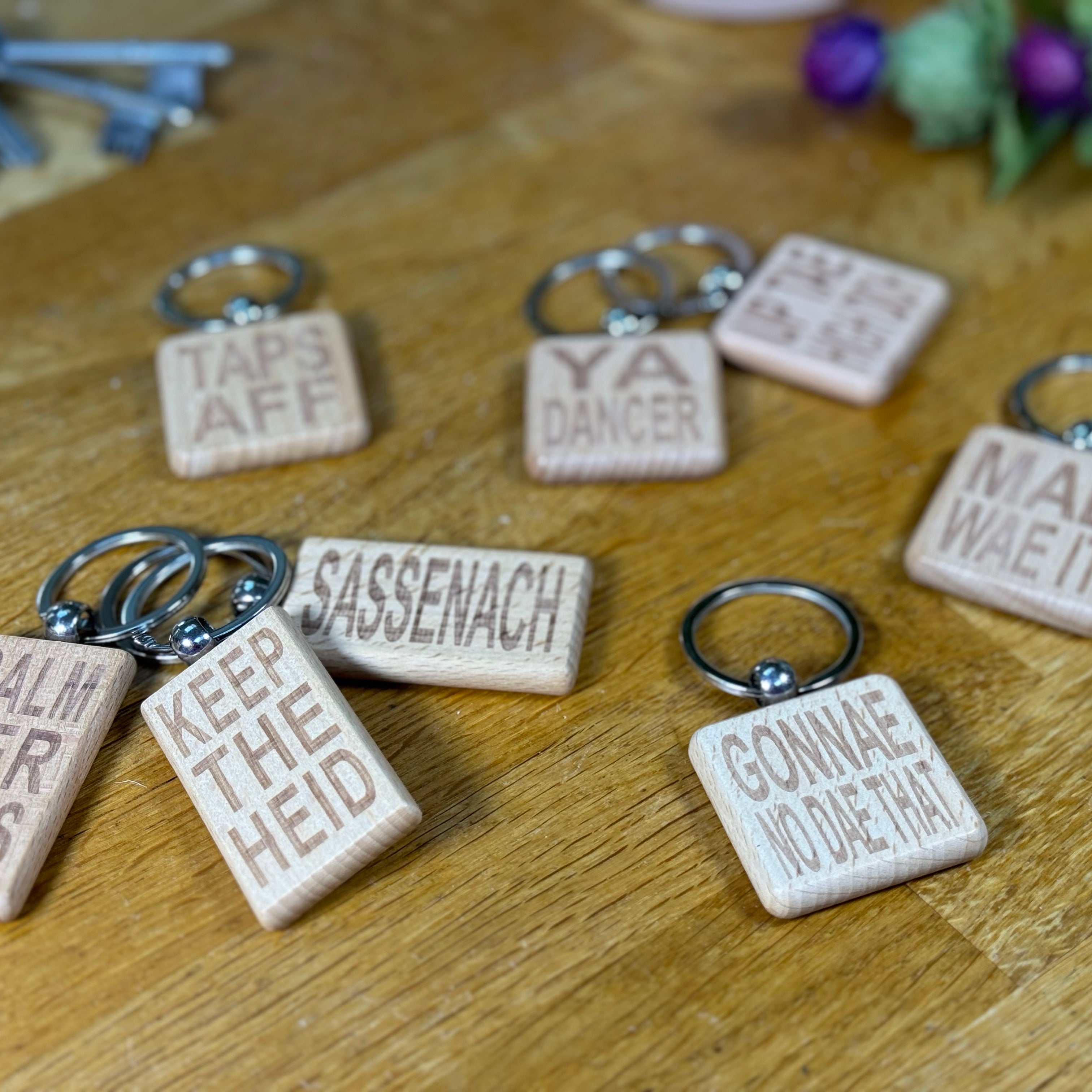 Wooden keyring collection - Scottish