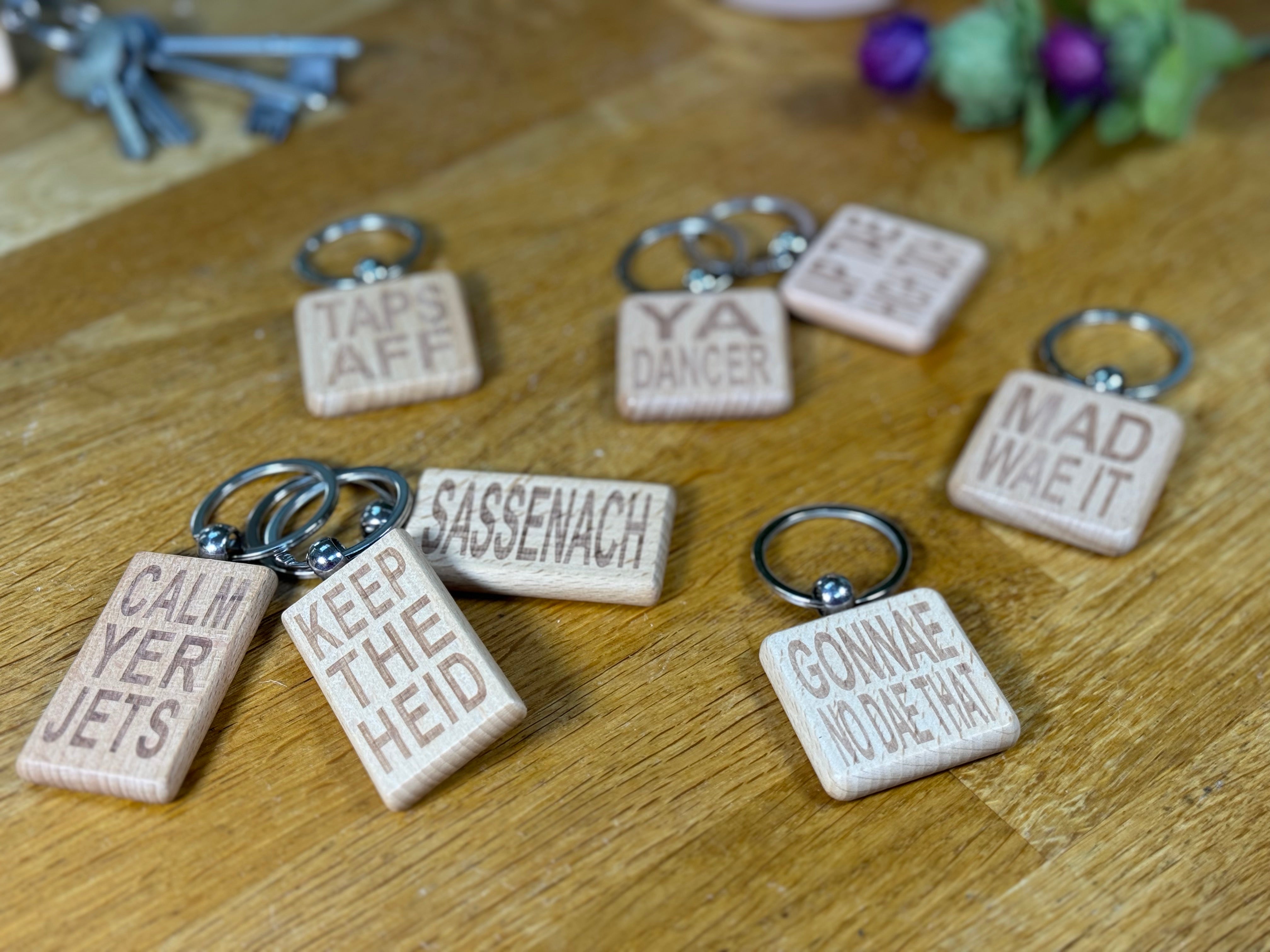 Wooden keyring collection - Scottish