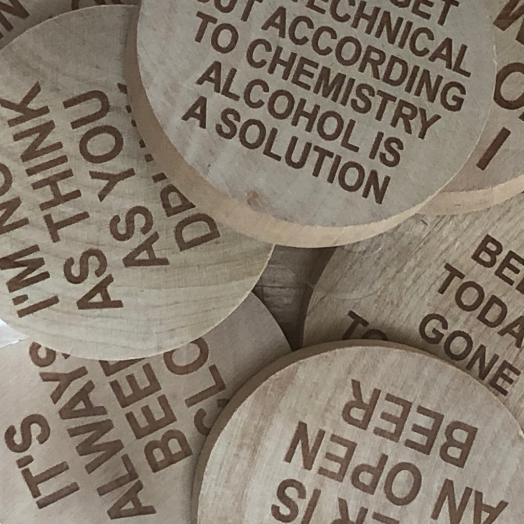 Magnetic wooden bottle openers - beer and drinking collection