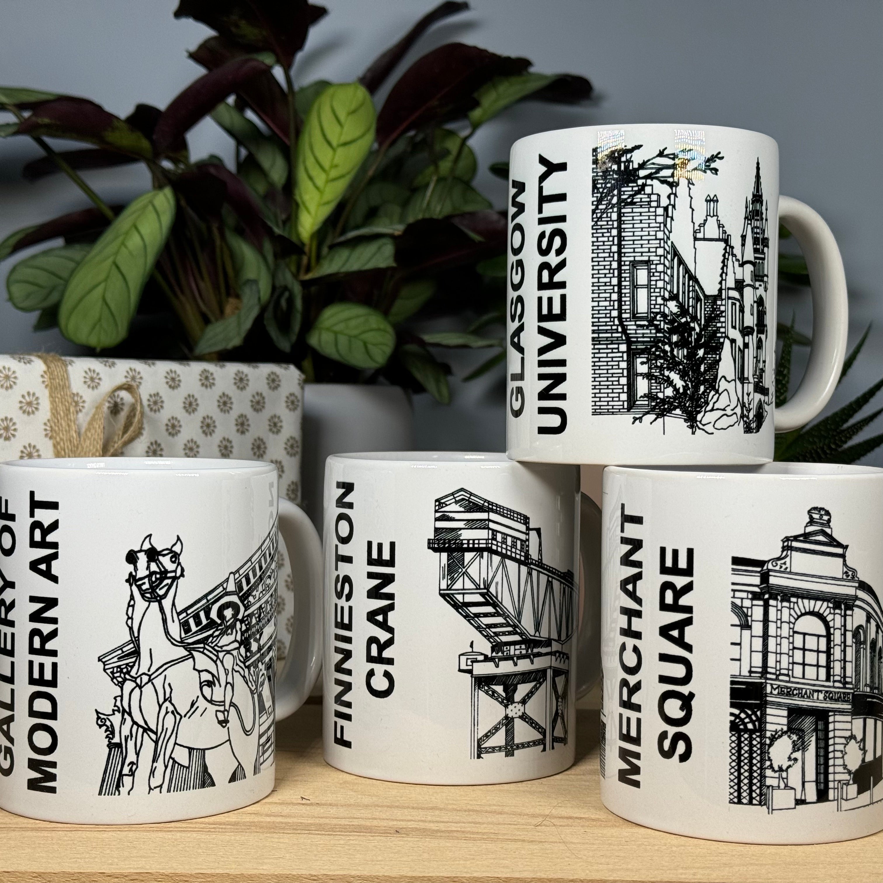 Ceramic mugs collection - Glasgow landmarks