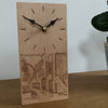 Handmade personalised beech clock - laser engraved with bespoke design