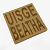 Wooden coaster gift - Scottish dialect - uisge beatha - four non slip feet