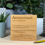Wooden coaster - occupation - accountant