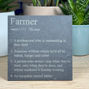 Slate coaster - occupations - farmer