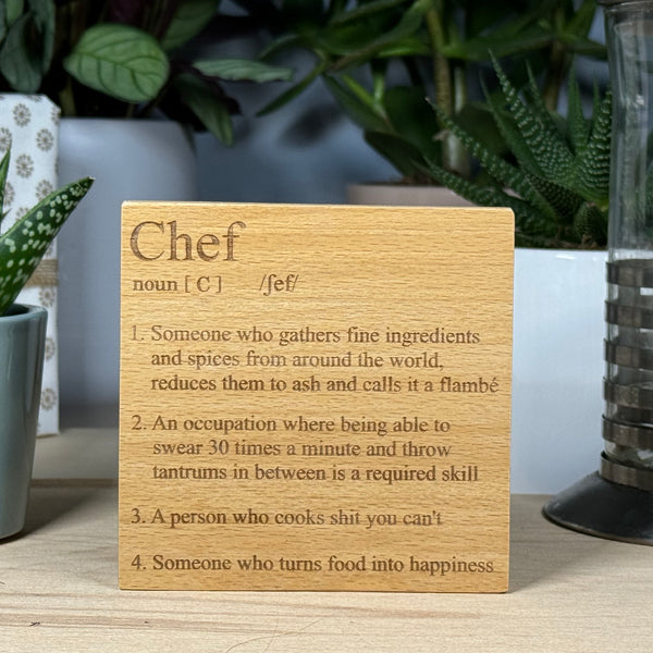Wooden coaster - occupations - chef