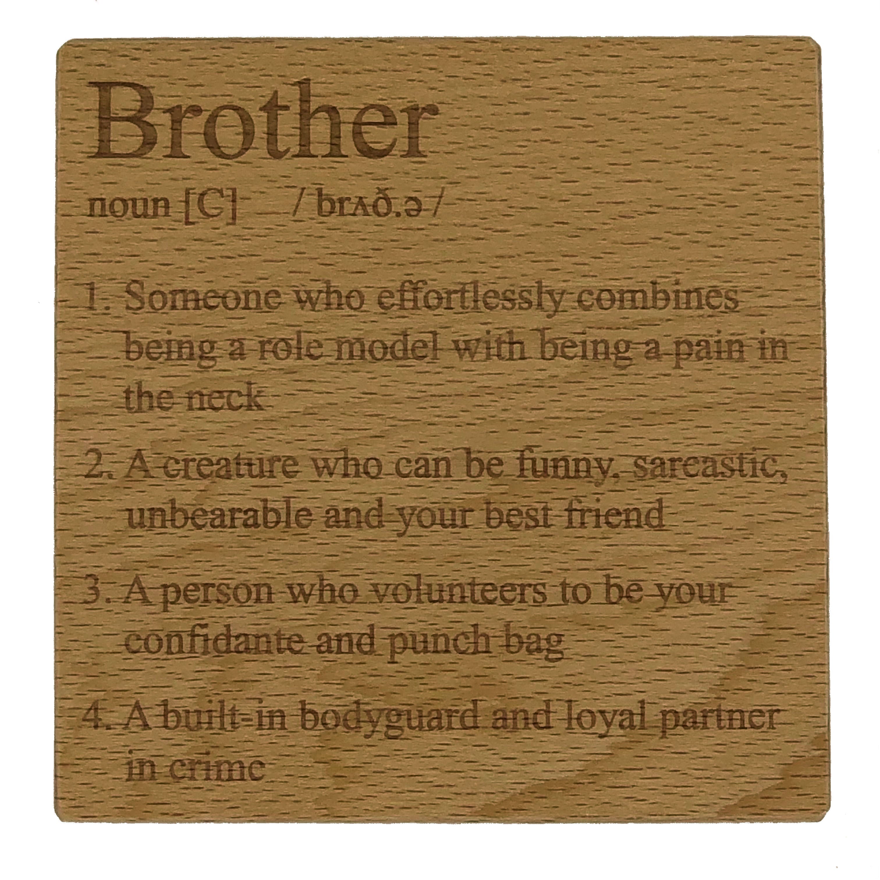 Wooden coaster - definition - brother