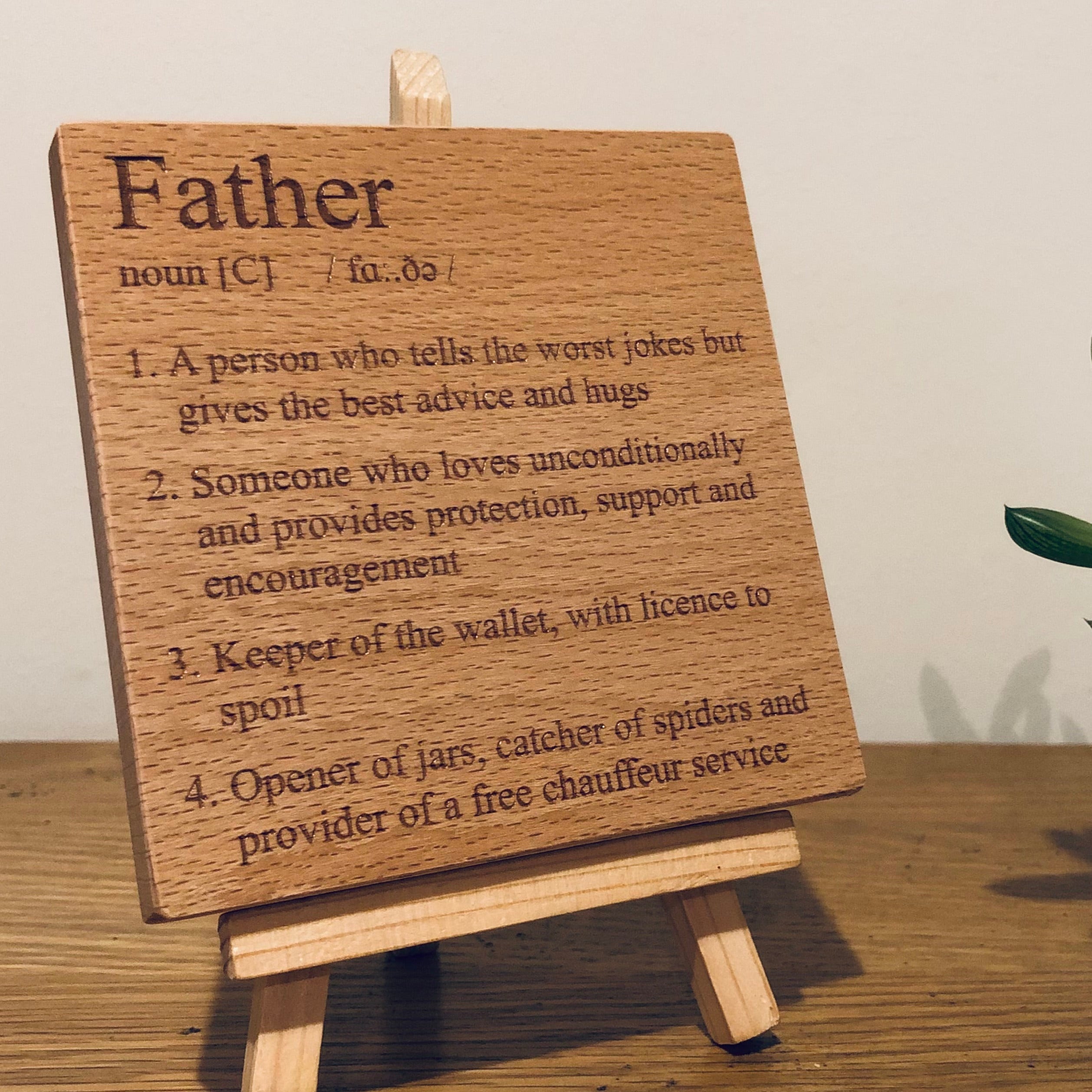 Wooden coaster gift - father