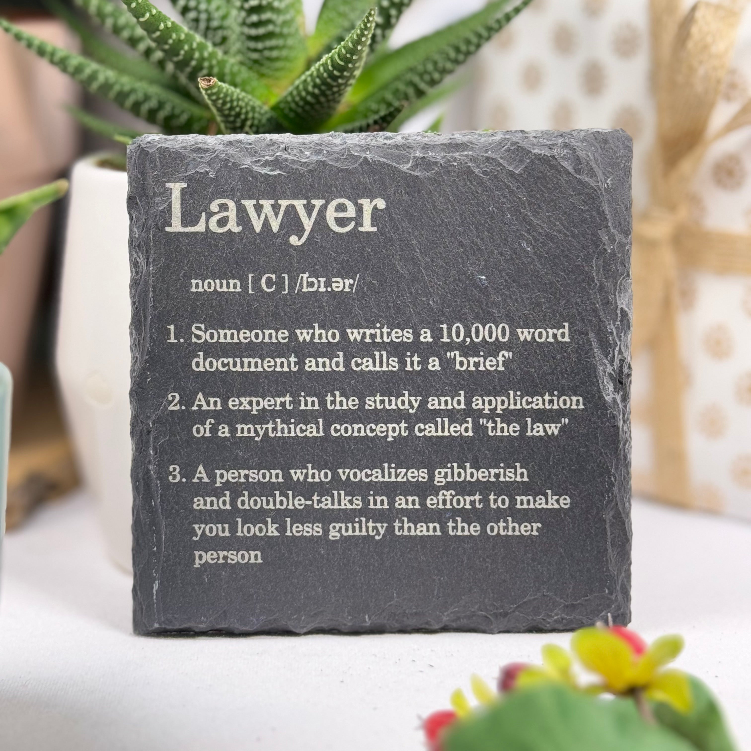 Slate coaster - occupation - lawyer
