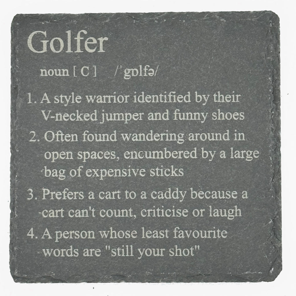 Slate coaster - occupation - golfer