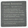 Slate coaster - occupation - human resources HR