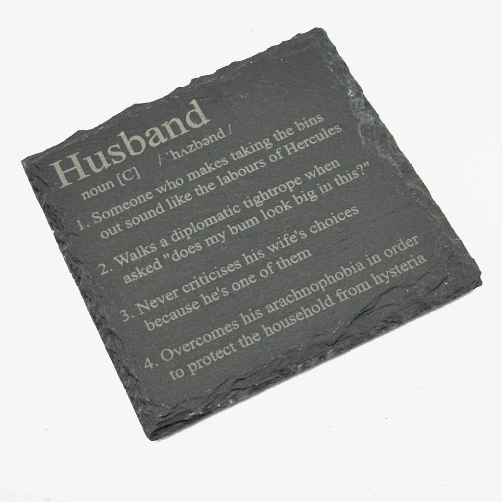 Slate coaster - family - husband
