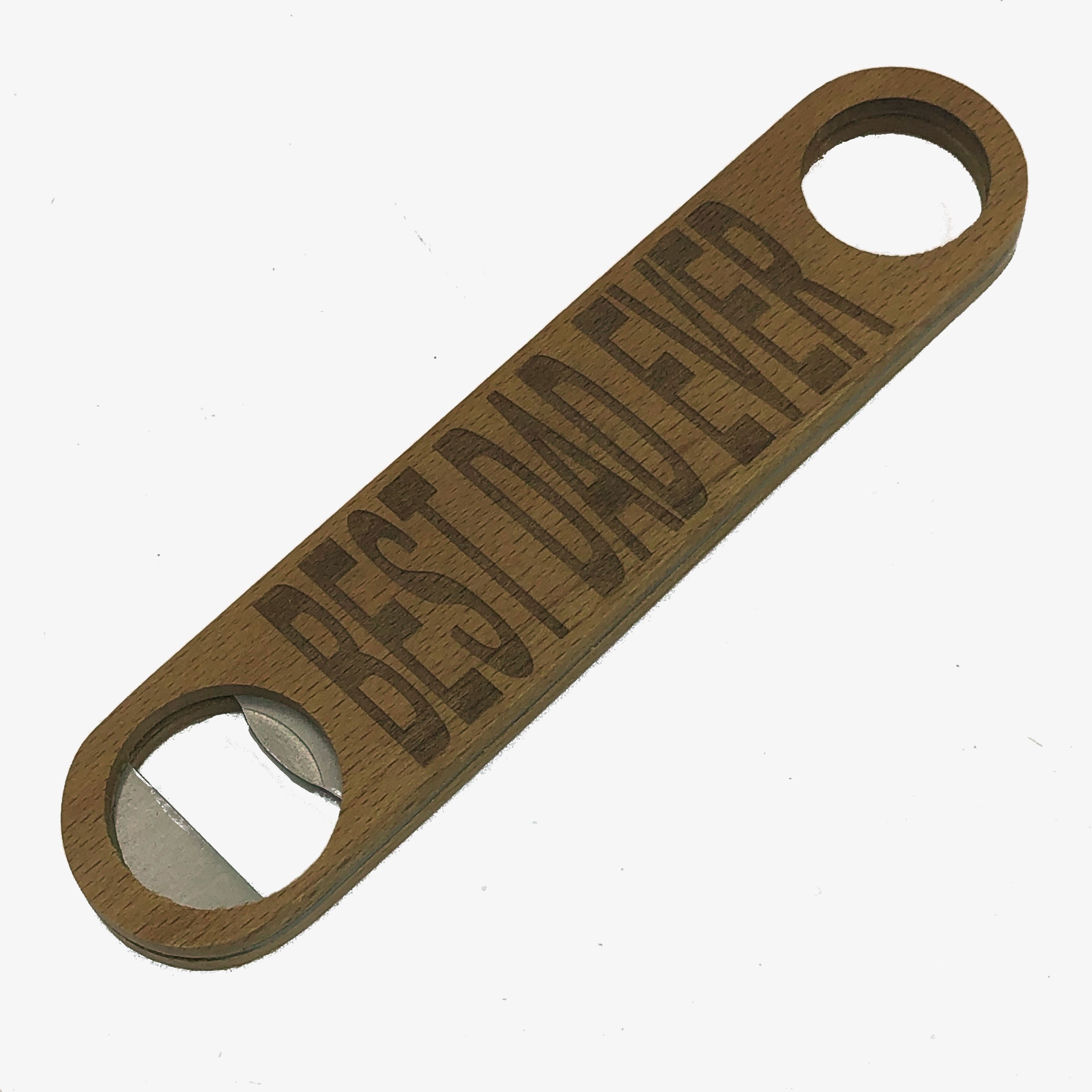 Wooden bottle opener gift for father - best dad ever