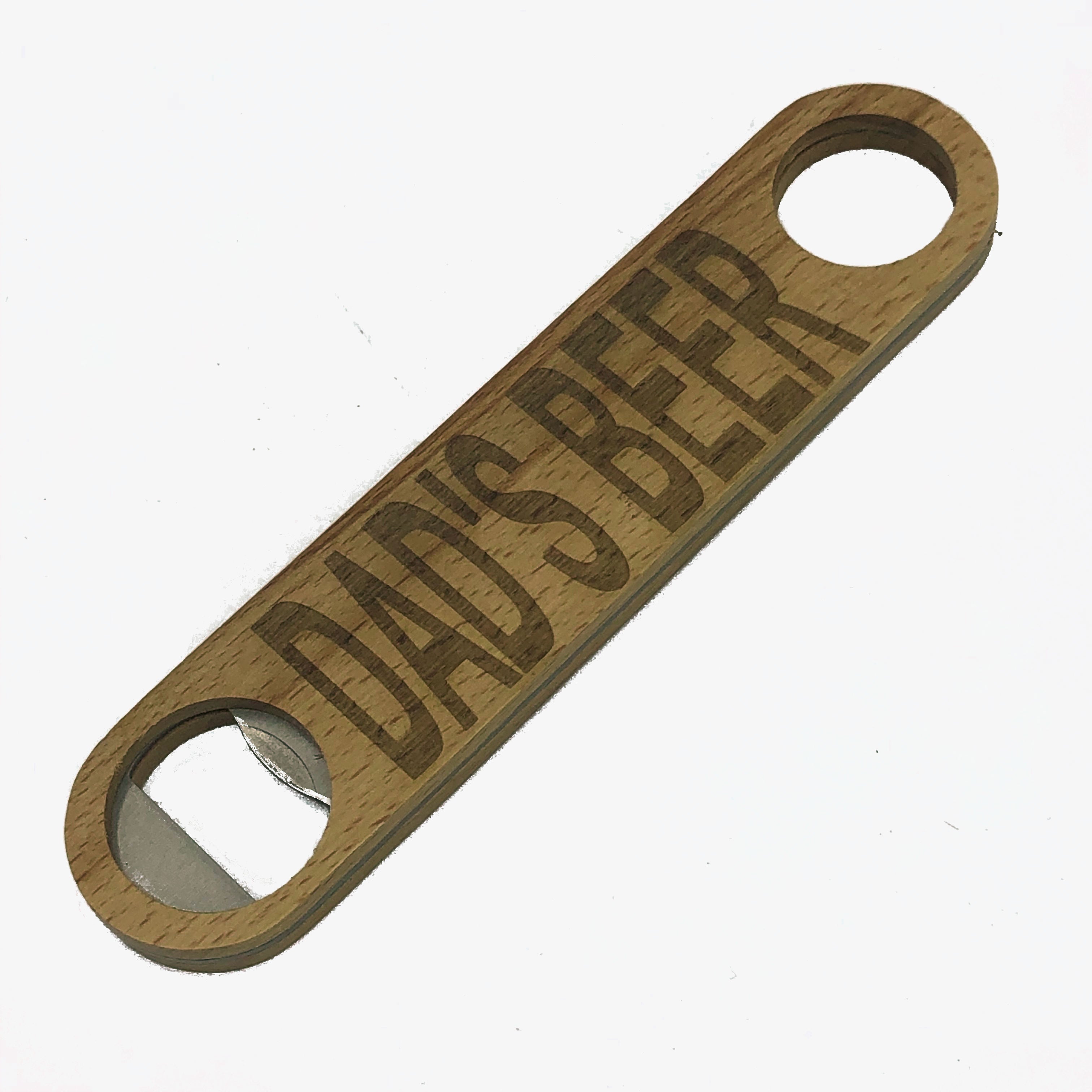 Wooden bottle opener gift for father - dad's beer