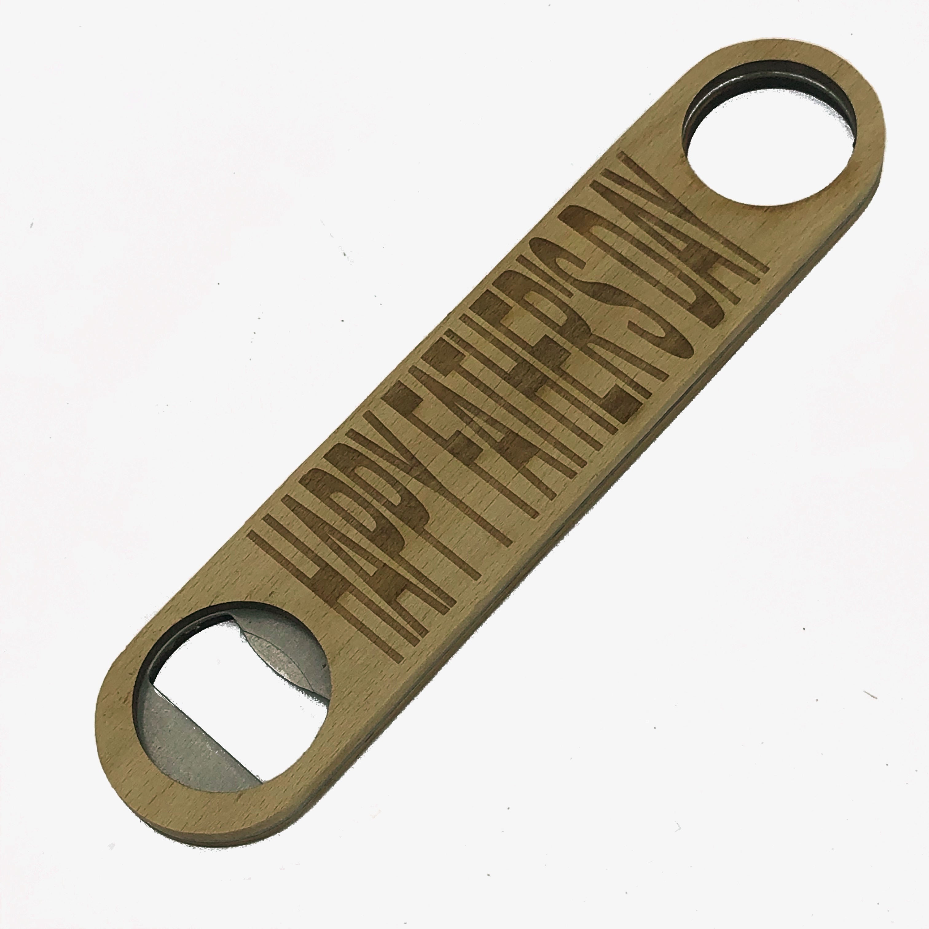 Wooden bottle opener gift for fathers - happy father's day