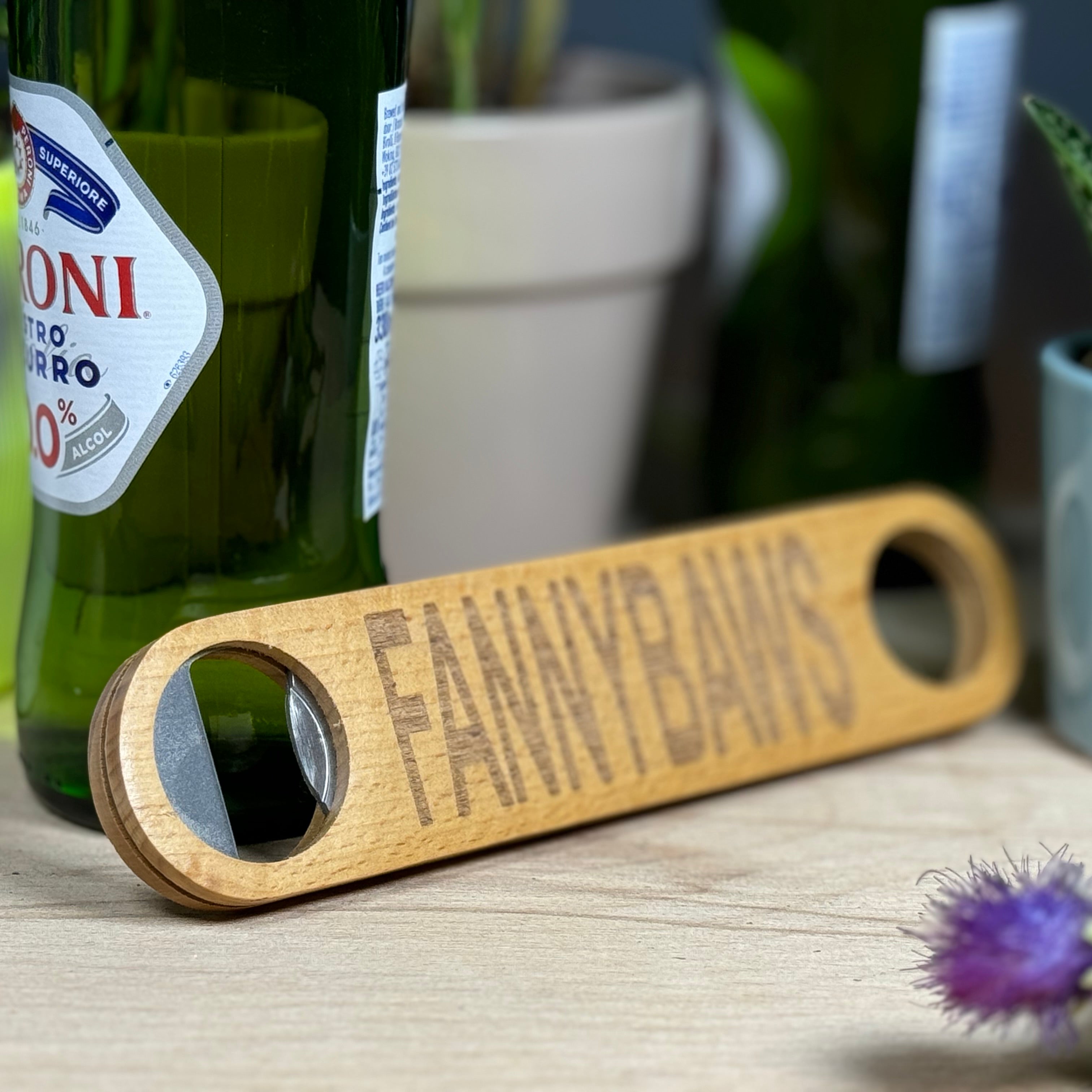 Wooden bottle opener gift - Scottish dialect - fannybaws