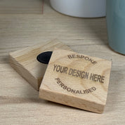 Personalised wooden fridge magnet - square