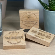 Personalised wooden fridge magnet - square and rectangular