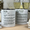 Ceramic mug - white and black - wedding gift - husband and wife