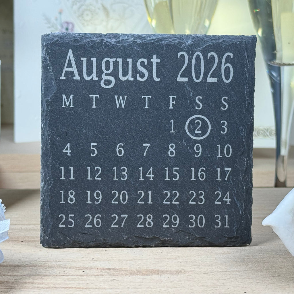 Slate coaster - personalised calendar