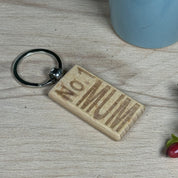 Wooden rectangular keyring gift for mother - laser engraved - No 1 Mum