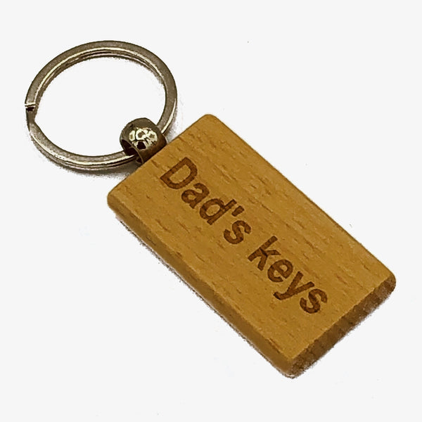 Wooden keyring - laser engraved - Dad's keys - gift for Dad