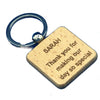 Personalised wedding keyring - favour - square - guest-specific thank you
