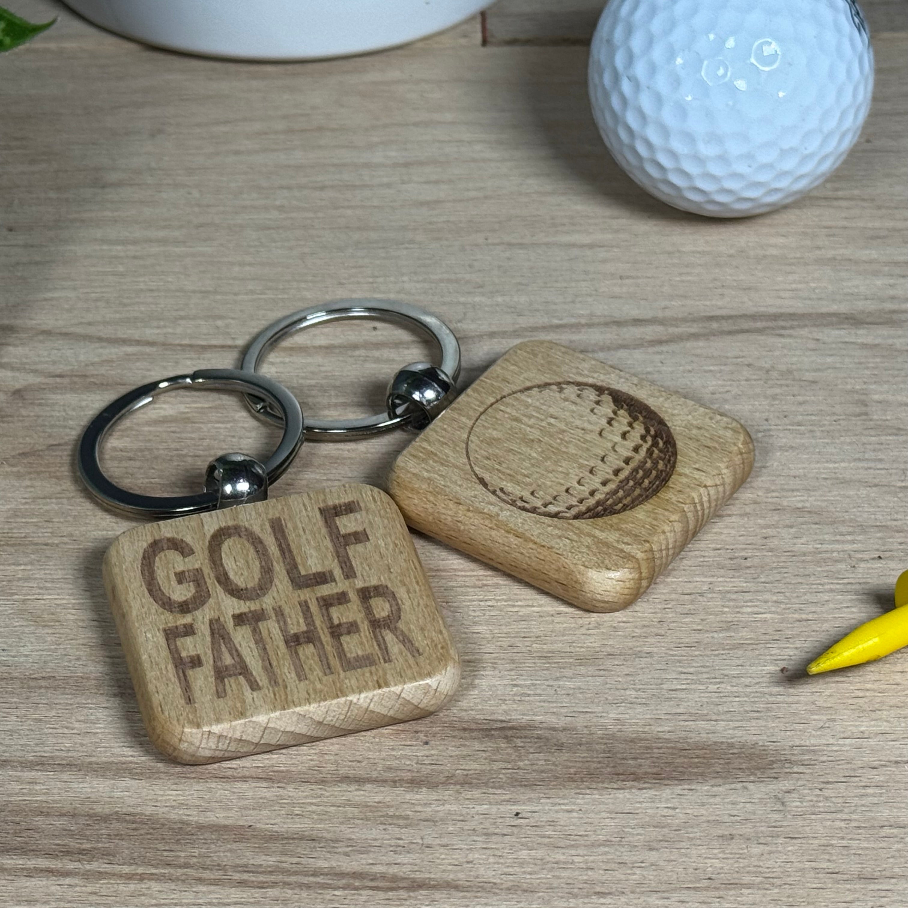 Wooden keyring - golf - golf father