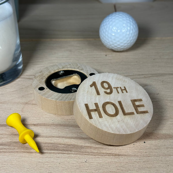Fridge magnet / bottle opener - golf - 19th hole