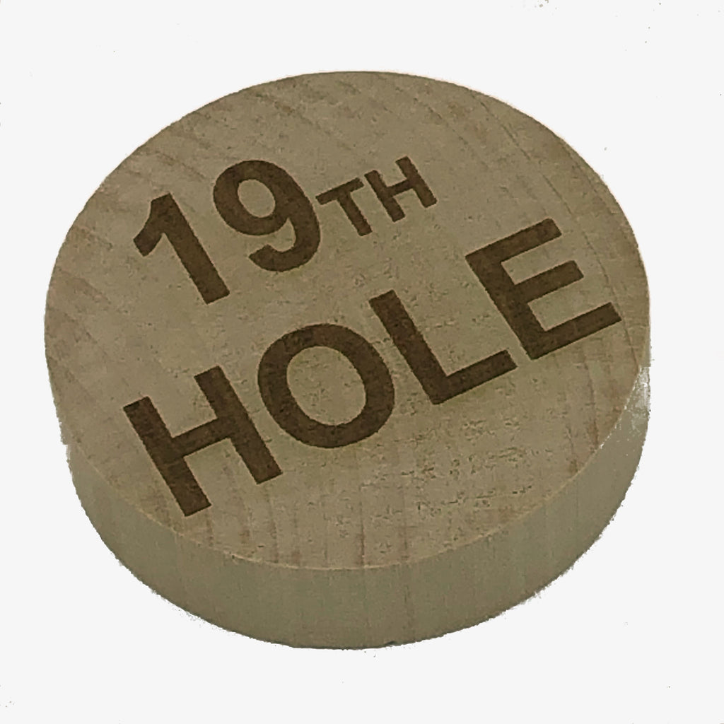 Magnetic wooden bottle opener - golf - 19th hole