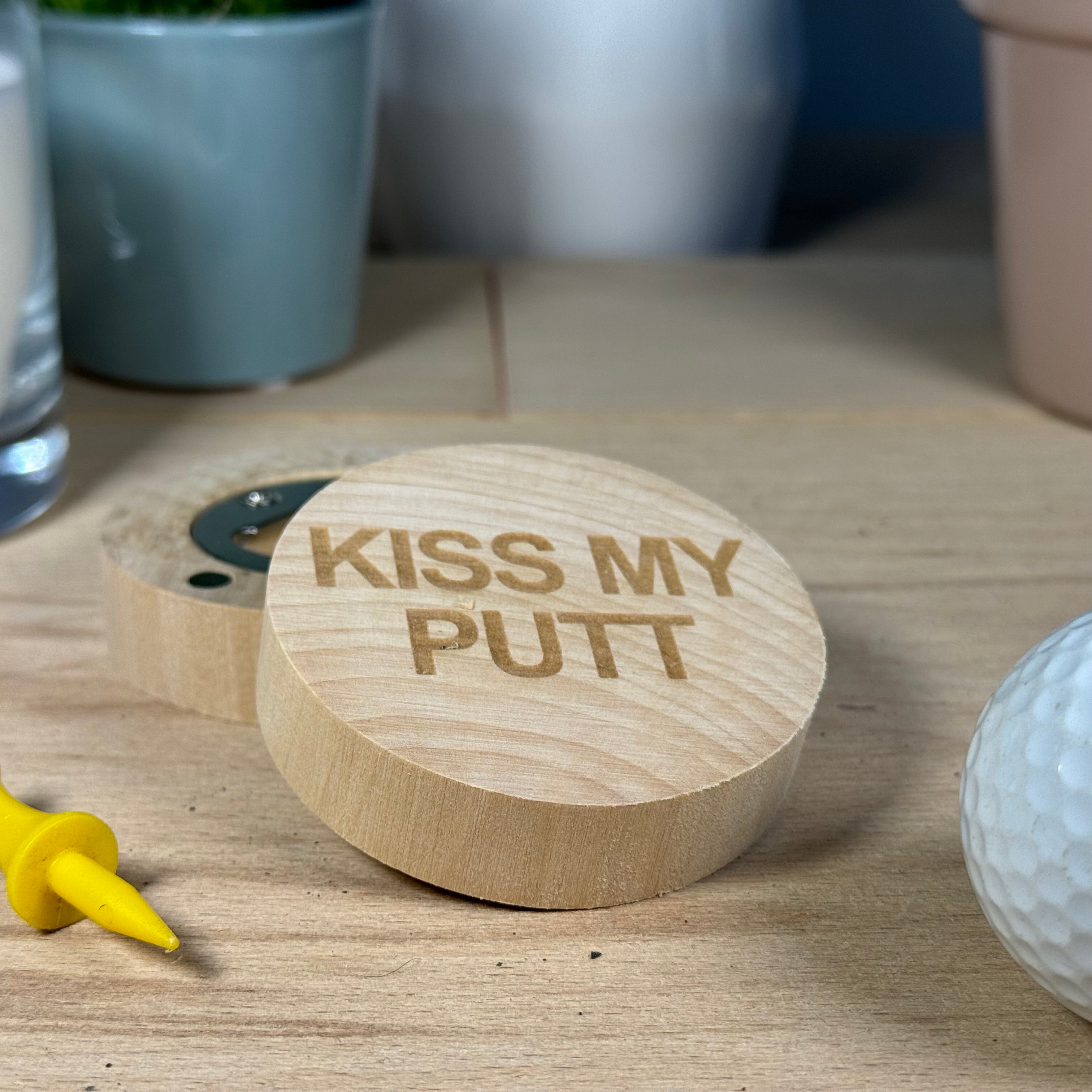  wooden bottle opener - golf - kiss my putt