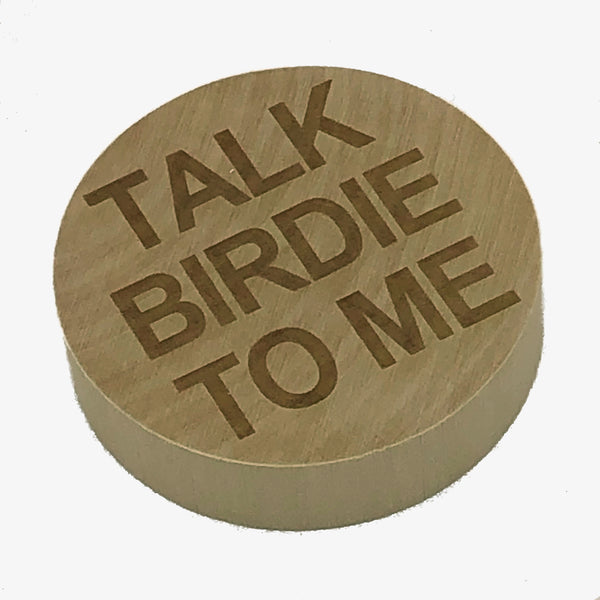 Magnetic wooden bottle opener - golf - talk birdie to me