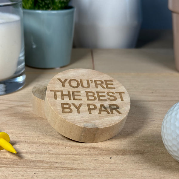 Wooden fridge magnet bottle opener laser engraved - golf - You're the best by par
