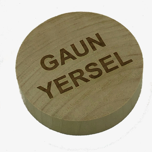 Wooden magnetic bottle opener and fridge magnet - laser engraved with gaun yersel