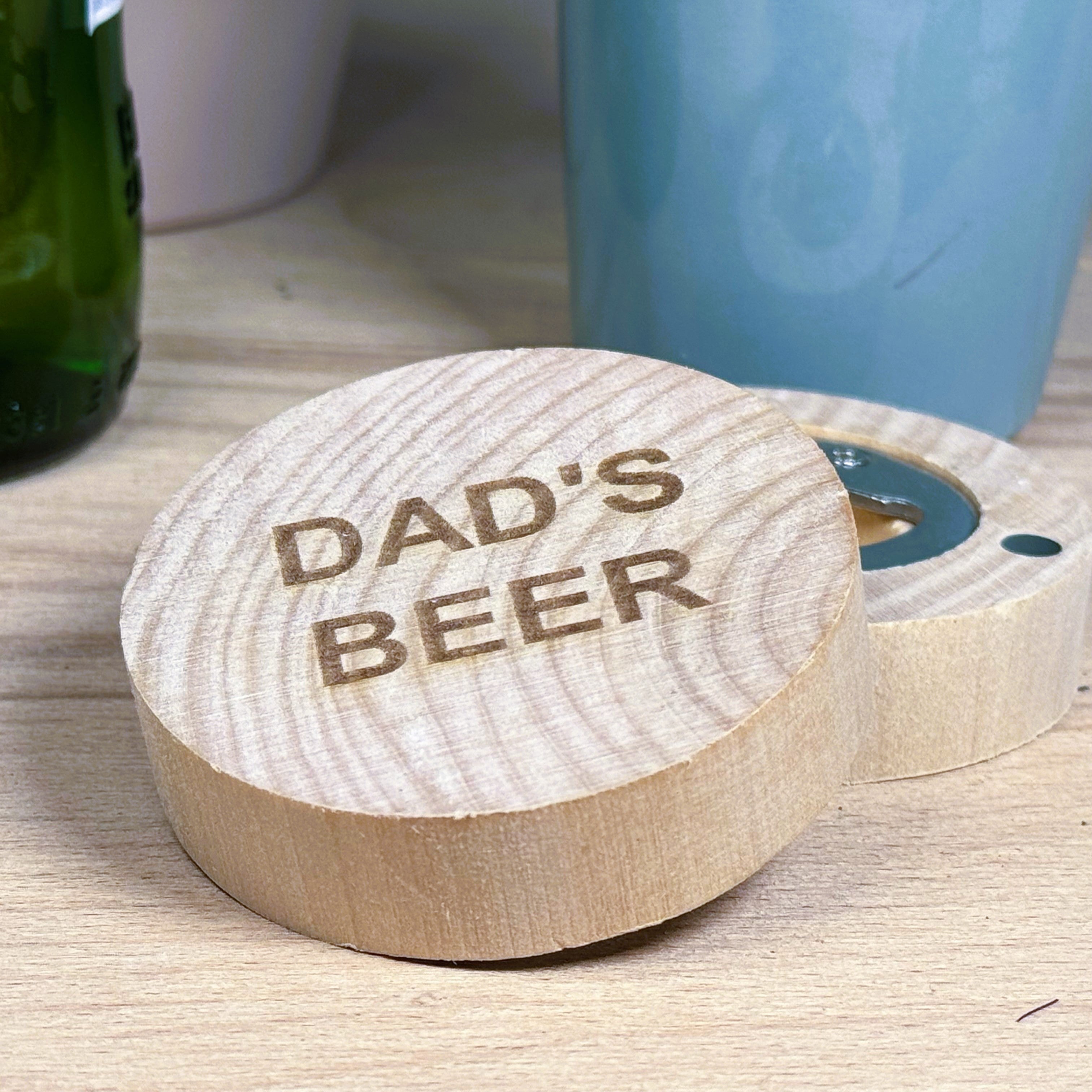  bottle opener laser engraved with Dad's beer