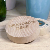 Wooden fridge magnet bottle opener gift for grandad - laser engraved with Grandad's beer