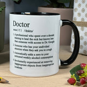 Ceramic mug - white and black - doctor gift