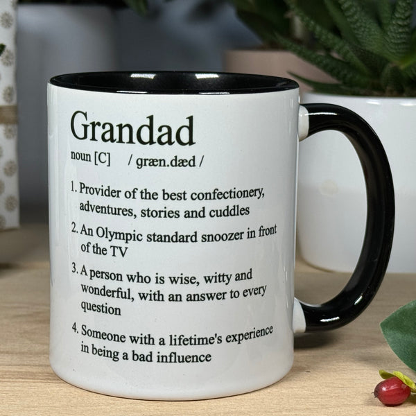 Ceramic mug - white and black - grandad gift