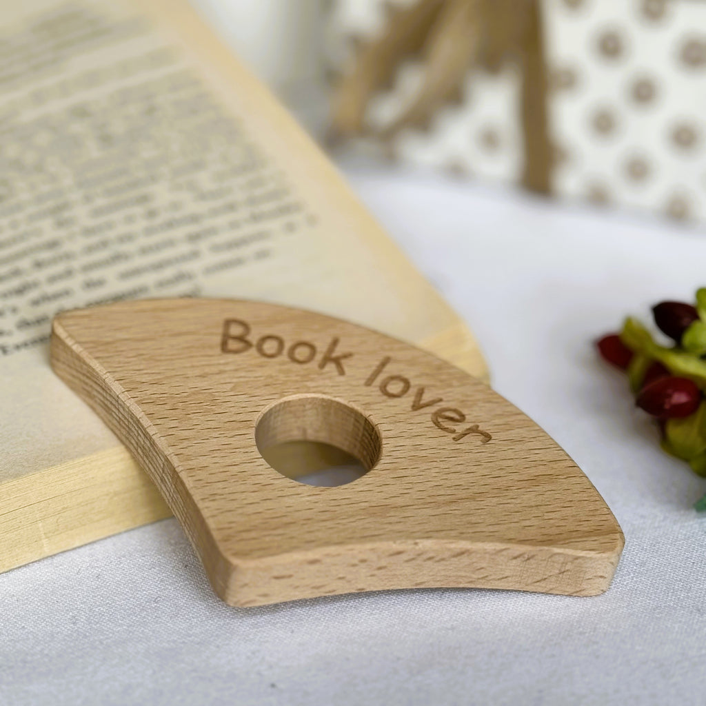 Wooden thumb book holder gift - book lover