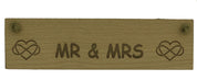 Handmade wooden hanging plaque - Mr & Mrs